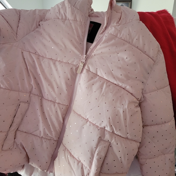Pink Polka Dot Puffer Jacket - Picture 2 of 3